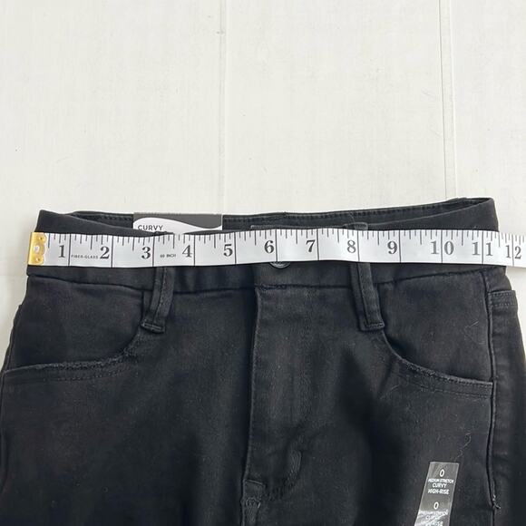 New RUE21 Curvy High-Rise Medium Stretch Black Denim Skinny Jeans Distressed - Picture 6 of 12